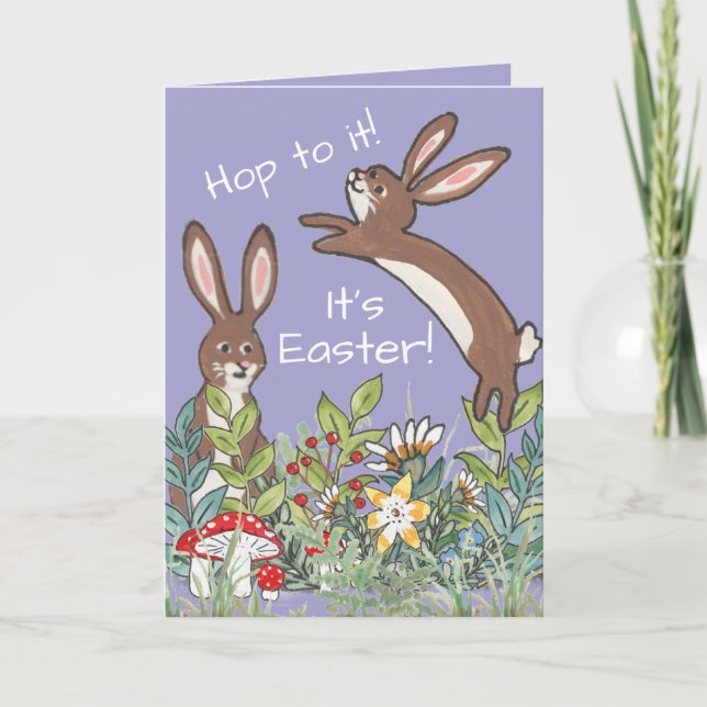 Tarjeta Son las flores de conejo de pascua de agua (Anverso)