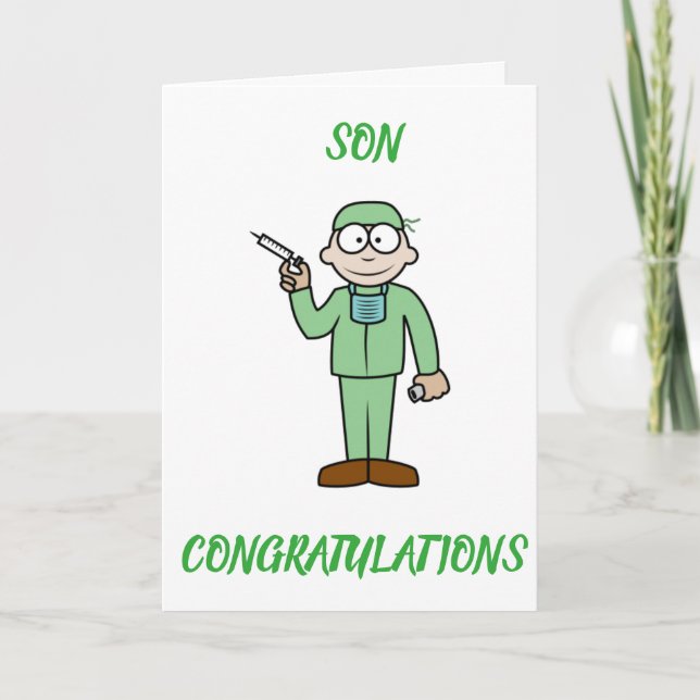 TARJETA ***SON*** SE VUELVE MÉDICO TAN ORGULLOSO (Anverso)