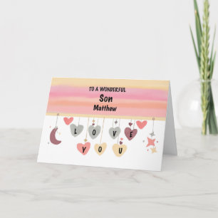 Tarjeta Son Valentine Hearts Moon Stars