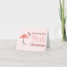 Tarjeta Soñando con un Navidad rosado
