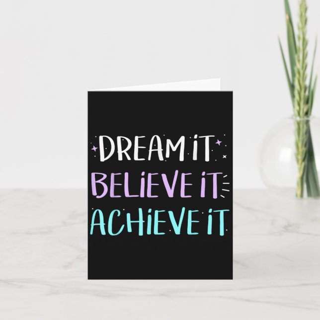 Tarjeta Soñar, creer que lo logra, motivación (Anverso)
