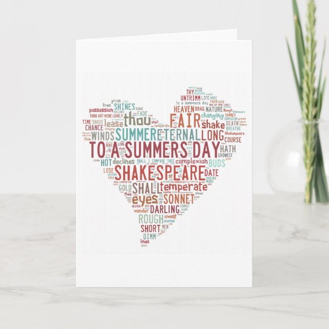 Tarjeta Soneto 18 de Shakespeare (Anverso)