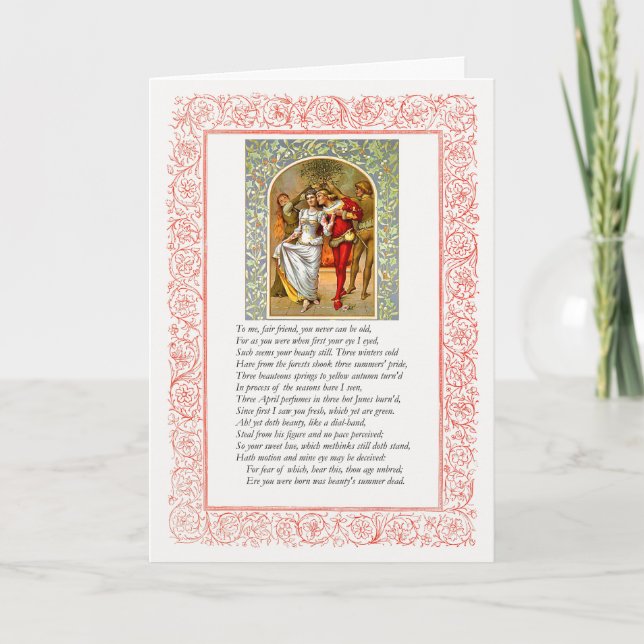 Tarjeta Sonnet # 104 de William Shakespeare (Anverso)