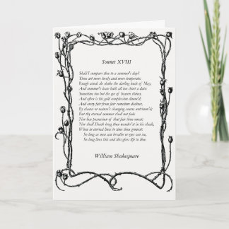 Tarjeta Sonnet # 18 de William Shakespeare