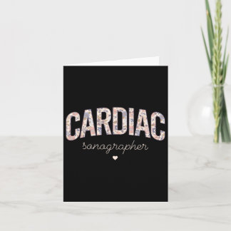 Tarjeta Sonógrafo Cardíaco Retro Floral Cardiaco Cardiovas
