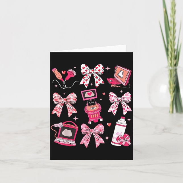 Tarjeta Sonógrafo de lazo coquette San Valentín técnico de (Anverso)