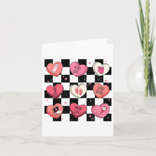 Tarjeta Sonógrafo Retro Groovy Corazón Para Enfermera San