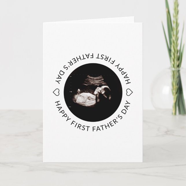 Tarjeta Sonograma del primer día del padre para el bebé fo (Anverso)