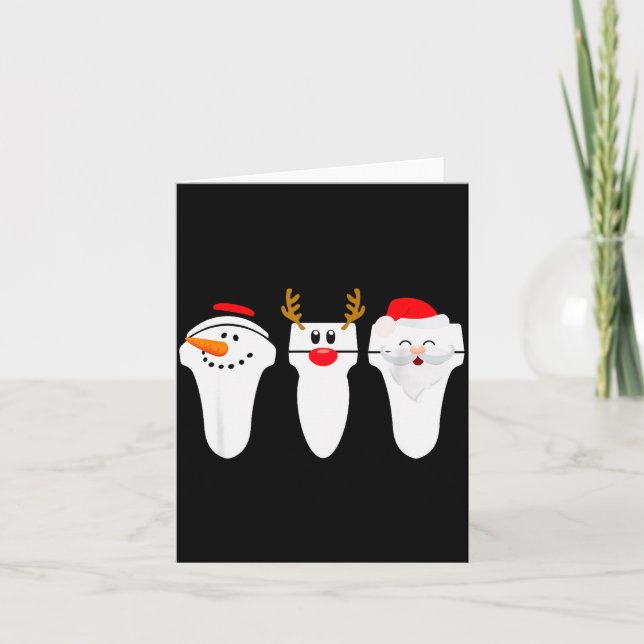 Tarjeta Sonograph Christmas Santa Snowman Reindeer  (Anverso)
