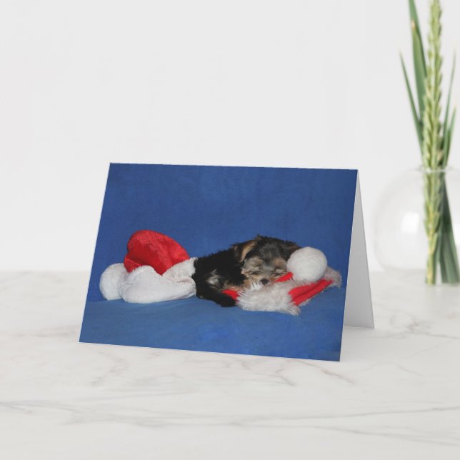 Tarjeta soñolienta del día de fiesta del perrito (Anverso)