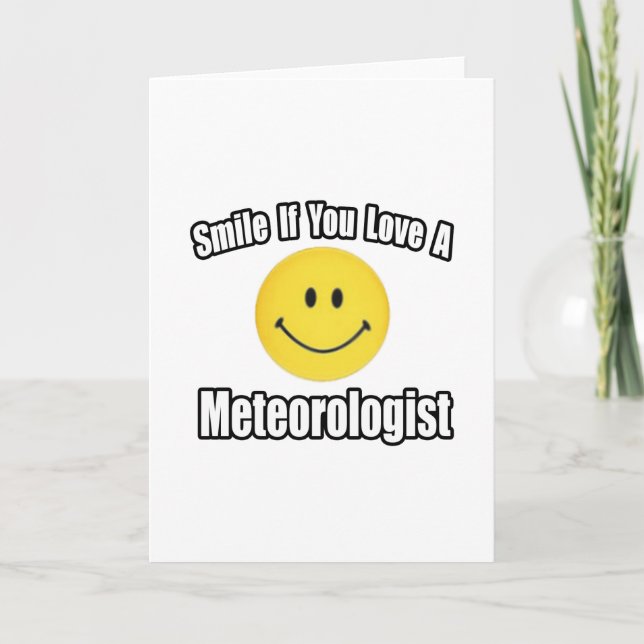 Tarjeta Sonría si amas a un meteorólogo (Anverso)