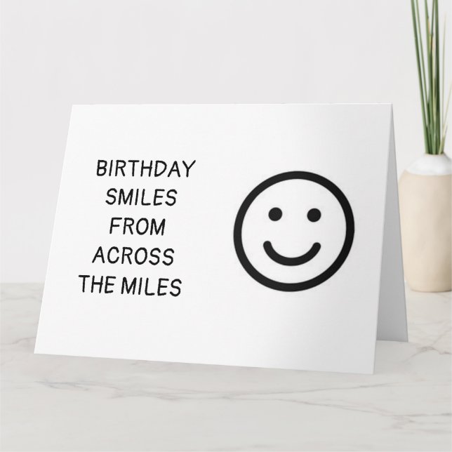 TARJETA **SONRÍAS DE CUMPLEAÑOS A TRAVÉS DE LAS MILLAS** T (Anverso)