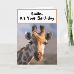 Tarjeta Sonríe. Es tu cumpleaños - Giraffe