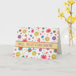 Tarjeta Sonríe Feliz Diversión Inespiritual Flores de Cora