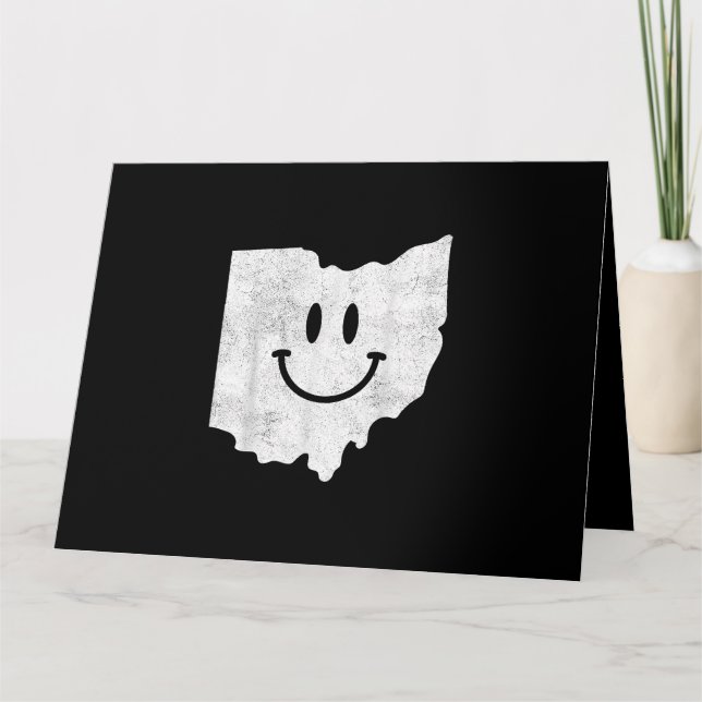 Tarjeta Sonriendo en OH - Cara divertida Ohio feliz (Anverso)