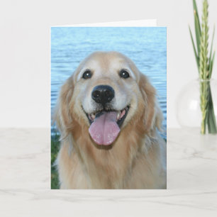 Tarjeta Sonriente Golden Retriever tiene un día feliz