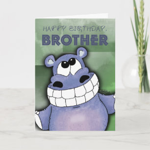 Tarjeta Sonriente Hippo-Cumpleaños