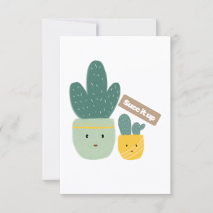 Tarjeta Sonriente Planta Suculenta Tropical Adorable