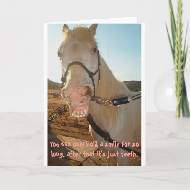 Tarjeta Sonrisa CardBlank de saludo del caballo (Anverso)