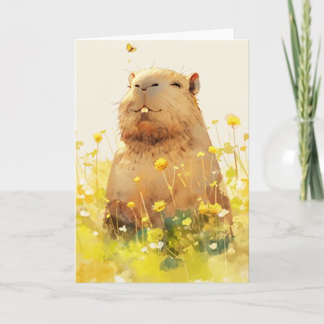 Tarjeta Sonrisa chapucero de Capybara (Anverso)