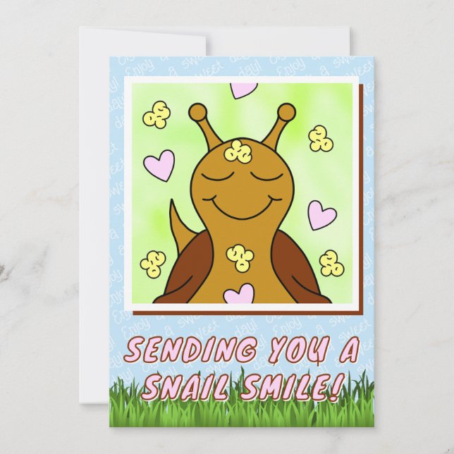 Tarjeta Sonrisa de envío de caracol suave | Saludo (Anverso)