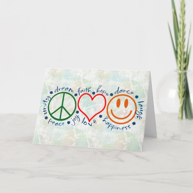 Tarjeta Sonrisa del amor de la paz (Anverso)