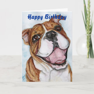 Tarjeta Sonrisa del bulldog del feliz cumpleaños