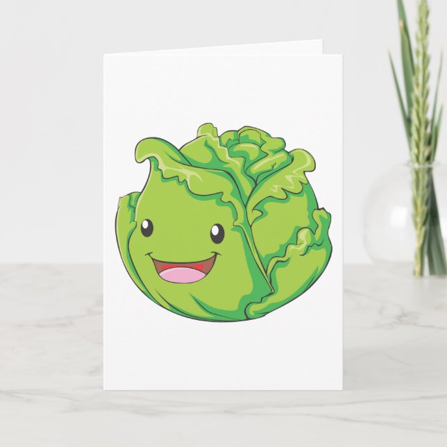 Tarjeta Sonrisa vegetal de la col feliz (Anverso)