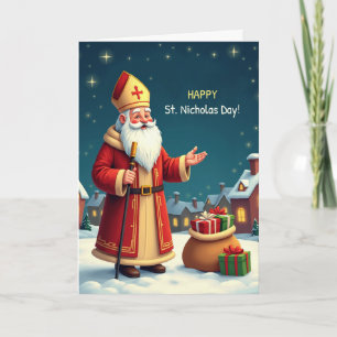 Tarjeta Sonrisas y Deseos Cálidos del Día de San Nicolás