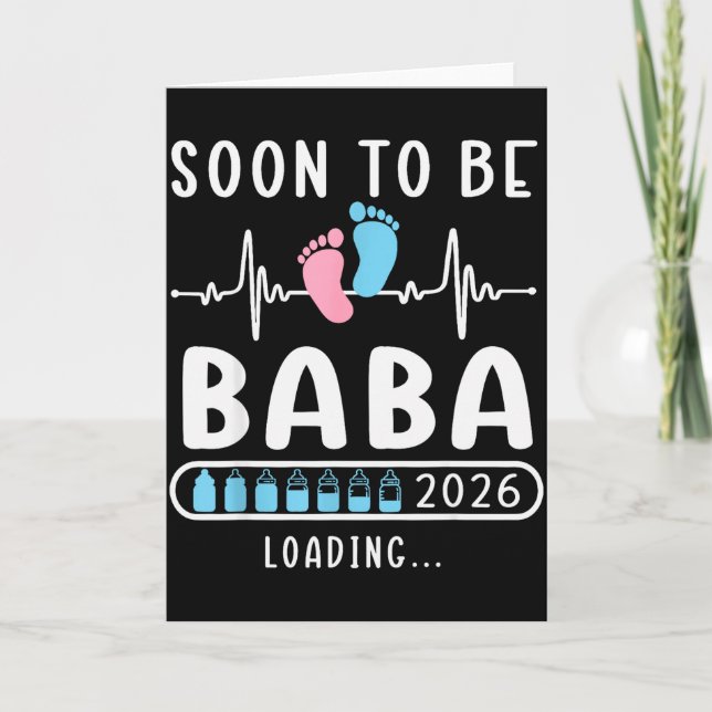 Tarjeta Soon To Be Baba 2026 Loading Promoted To Baba  (Anverso)
