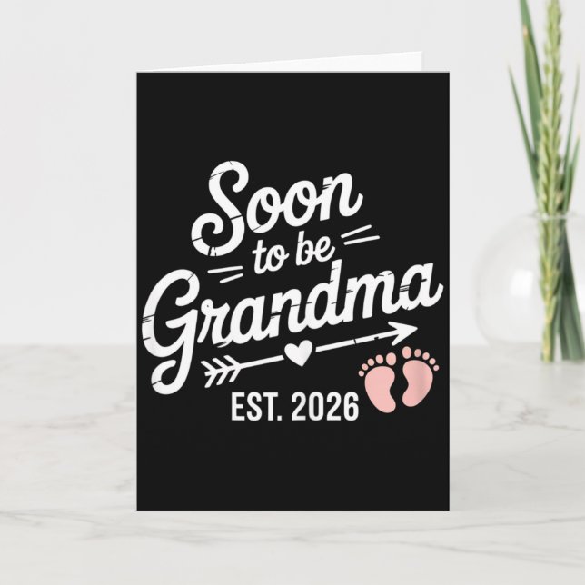 Tarjeta Soon To Be Grandma Pregnancy Announcement Est 2026 (Anverso)