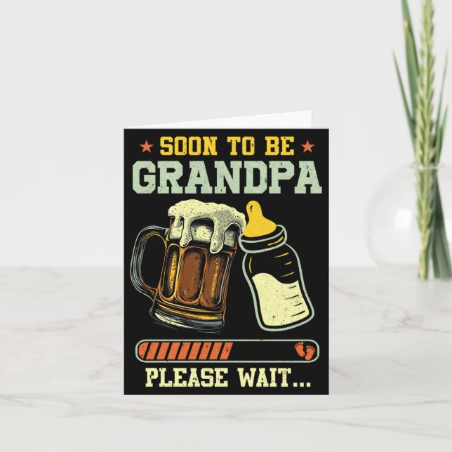 Tarjeta Soon To Be Grandpa Est 2025 Pregnancy Announcement (Anverso)