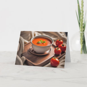 Tarjeta Sopa de tomate en una manta