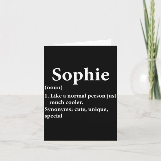 Tarjeta Sophie Name Definition Funny D  (Anverso)