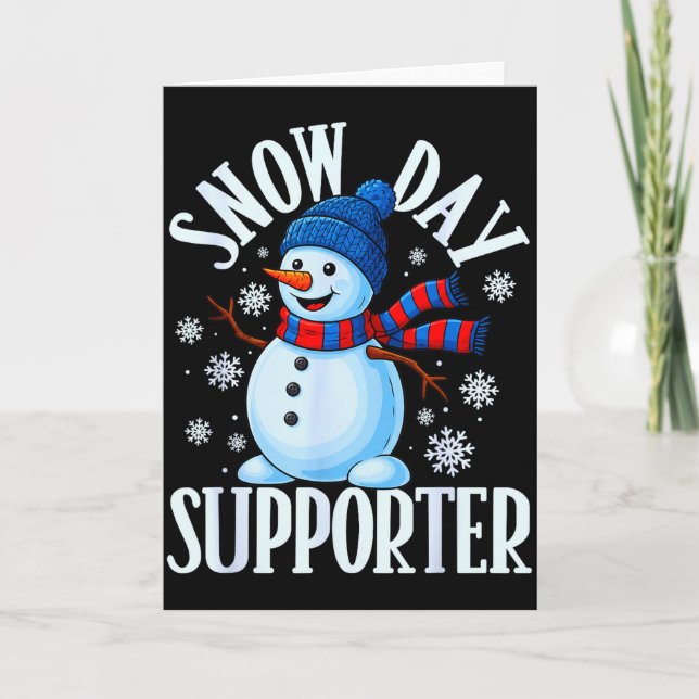 Tarjeta Soporte de día de nieve Copo de nieve divertido pr (Anverso)