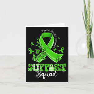 Tarjeta Soporte de Salud Mental Squad Green Ribbon Butfly