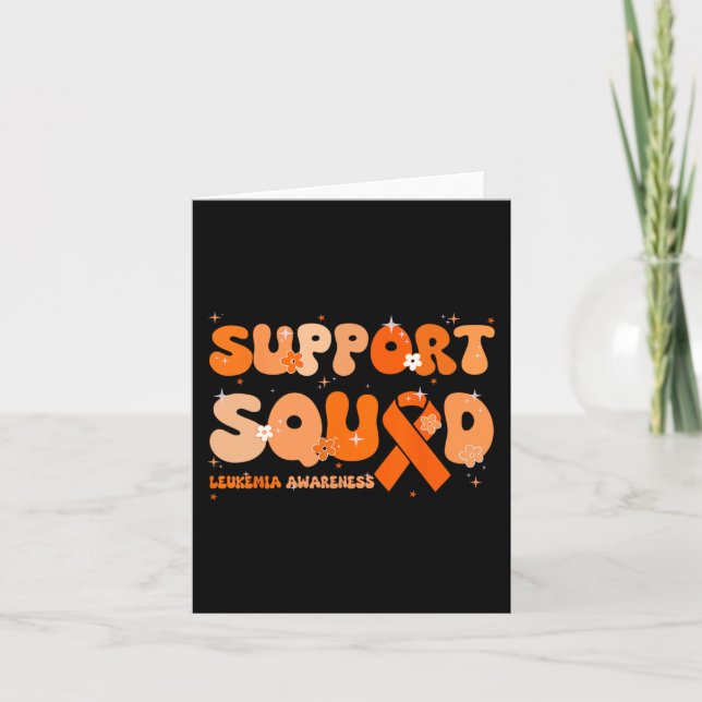 Tarjeta Soporte para Cáncer de Squad Naranja Cinta Leucemi (Anverso)