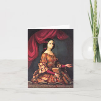 Tarjeta Sor Juana un Bello Artes de J. Sánchez de los años