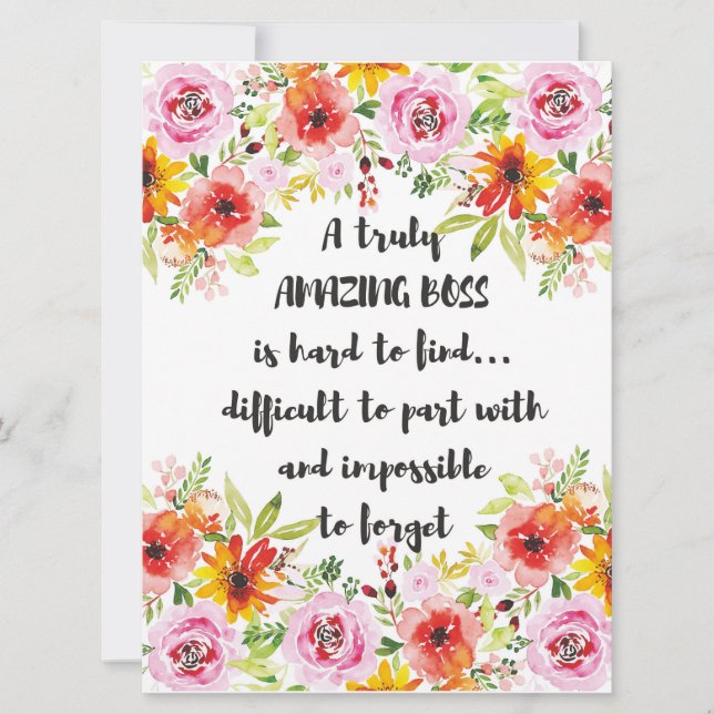 Tarjeta Sorprendente Boss Cita Gran regalo de Apreciación  (Anverso)