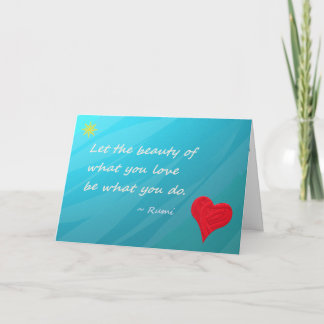 Tarjeta Sorprendente cita de Rumi Art Notecard