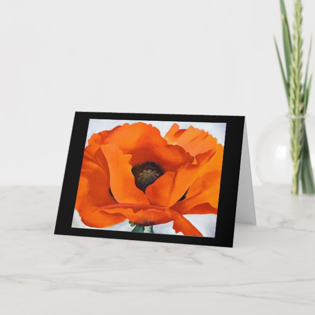Tarjeta Sorprendente Georgia O'Keeffe Red Poppy Blank (Anverso)