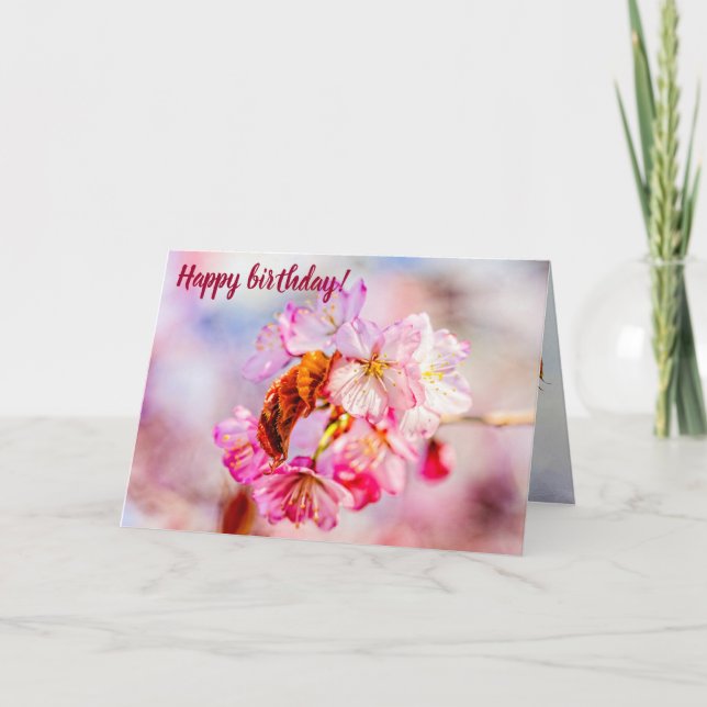 Tarjeta Sorprendente Montón De Flores De Sakura Rosa En Pr (Anverso)