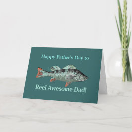 Tarjeta Sorprendente papá pescando humor para el Día del P
