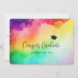 Tarjeta Sorprendentes colores arcoiris Resumen Graduación 