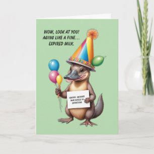 Tarjeta Sorpresa de cumpleaños sarcástica con un Platypus