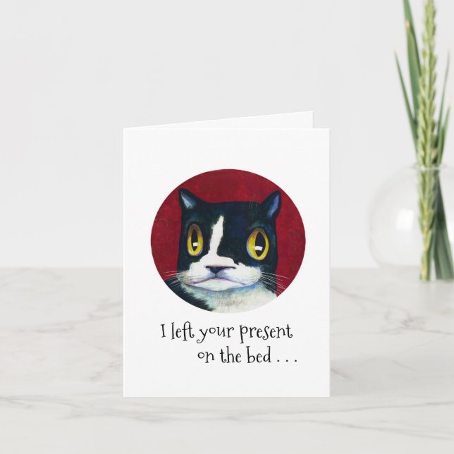 Tarjeta ¡SORPRESA DEL cumpleaños del gato! (Anverso)