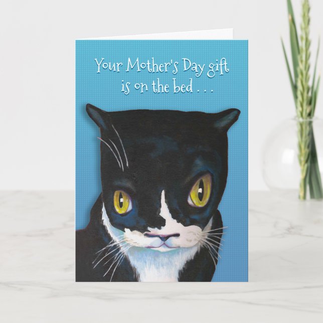 Tarjeta ¡SORPRESA DEL Día de la Madre de un gato! (Anverso)