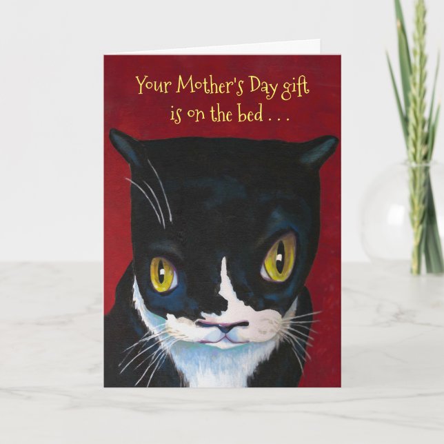 Tarjeta ¡SORPRESA del Día de la Madre de un Gato! (Anverso)