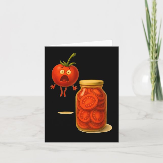 Tarjeta Sorpresa Divertida de Tomate Un Tarro de Tomates e (Anverso)