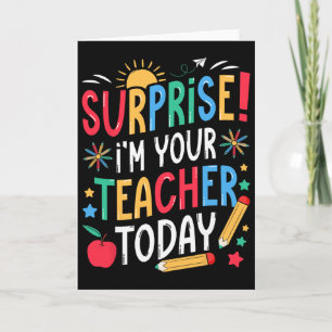 Tarjeta Sorpresa Soy Tu Profesor Hoy Divertido Sustituto S